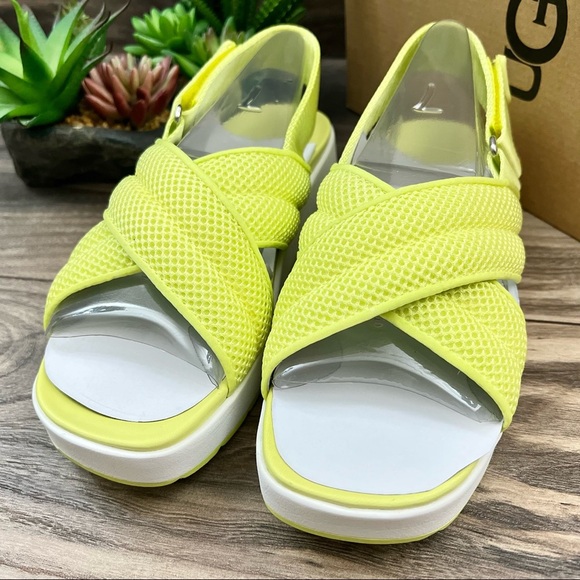 NIB UGG Nella Slingback Platform Sandal 7.5 38.5 Pollen Mesh - Picture 3 of 12